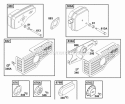 Muffler Groups Diagram and Parts List for 121702-0101-01  Briggs and Stratton Engine